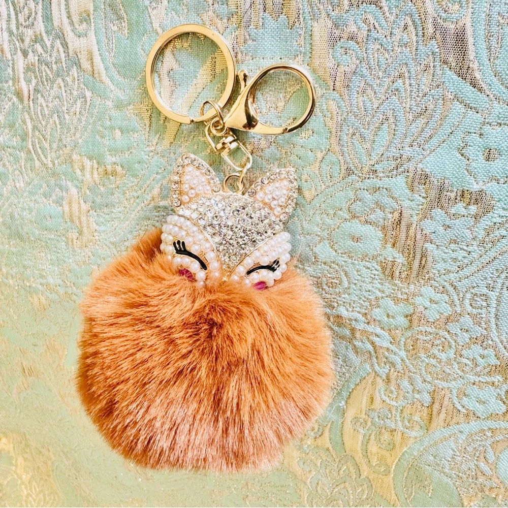 New Jeweled Pom Pom Bag Charm - Picture 3 of 7